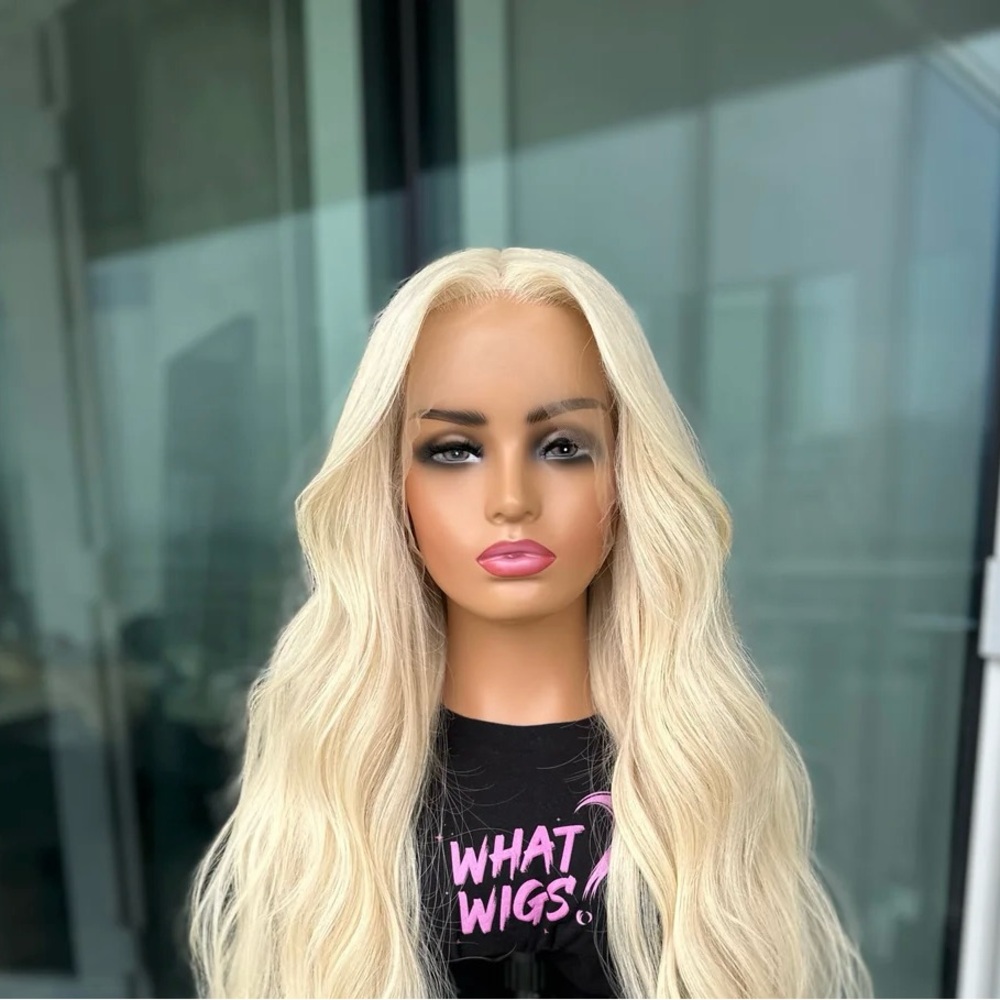 What wigs full lace platinum blonde human hair wig